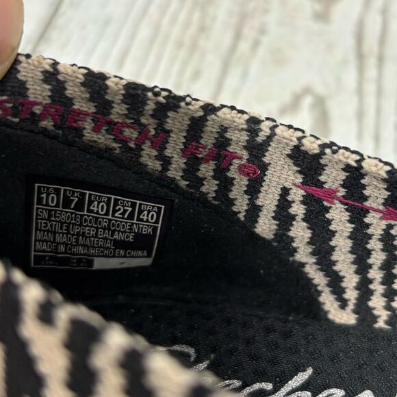 Skechers CLEO Knitty Zebra Natural Black Women's Ballet Flats Slip On Shoes - Picture 7 of 9